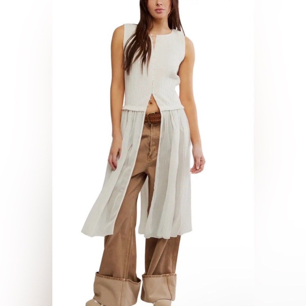 Free People Twice as Nice Sleeveless Maxi Ivory NWT - Picture 2 of 6